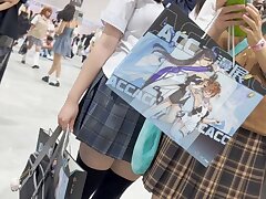 KFC_skirt_over_the_knee_socks_light_blue_underwear Sizzling Group Sex Adventure Features Hot Babes Sharing Thick Man-Meat