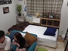 200GANA-2876 Short Haired Babe in Orange Bra Teases for Solo Fun